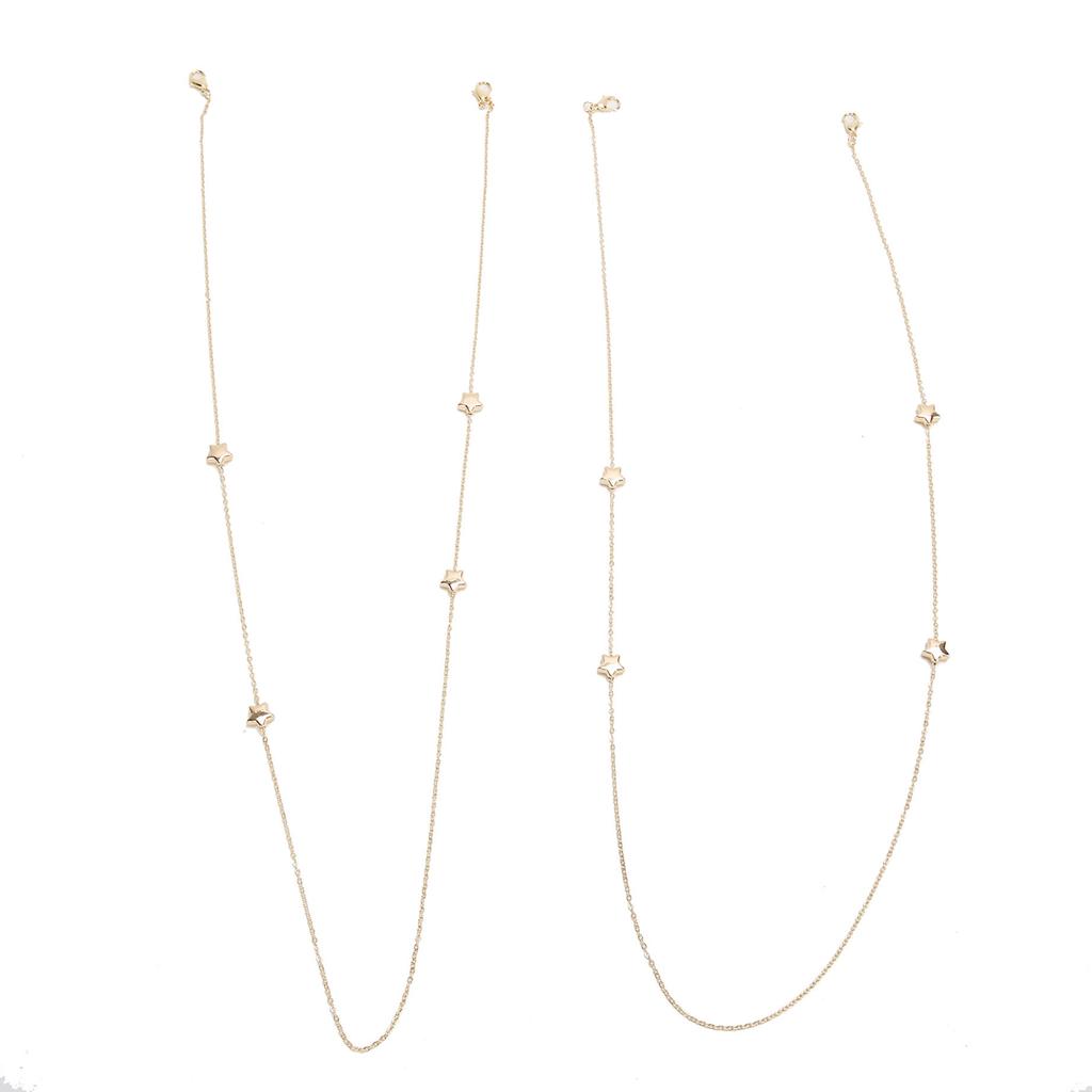 2pcs Star Shaped Pendant Clavicle Chain Stylish Face Cover Chain Lanyard Jewelry Gift