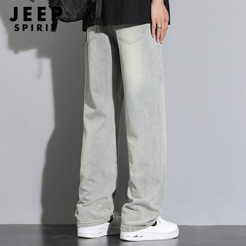 JEEP SPIRIT Men's Loose Fit Straight-Leg Denim Jeans