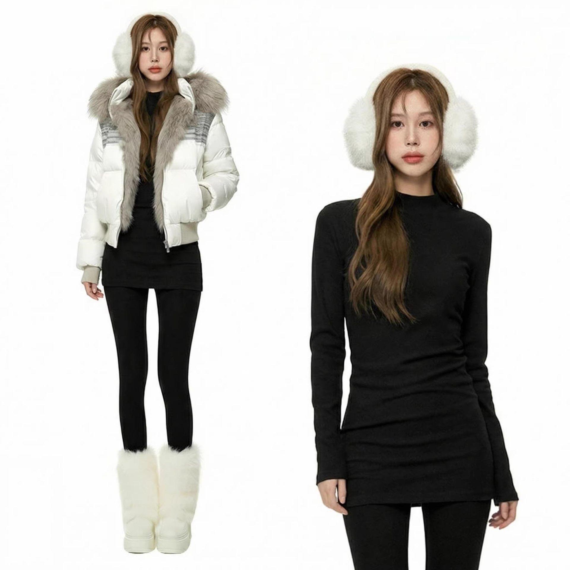 Женская облегающая белая термофутболка с длинным рукавом XL чёрный