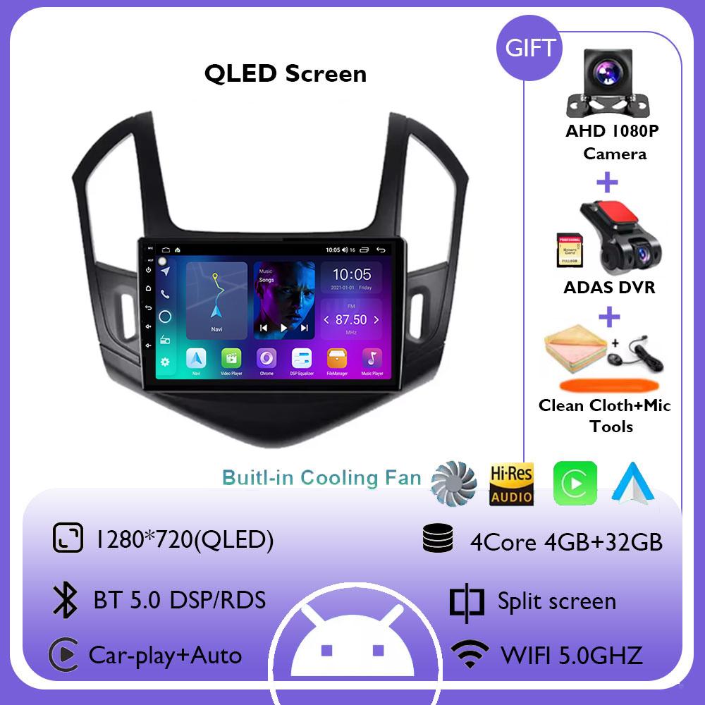 Android 14 Carplay Auto For Chevrolet Cruze J300 J308 2012 - 2015 Car Radio Multimedia Video Player Navigation GPS DSP 4G WiFi