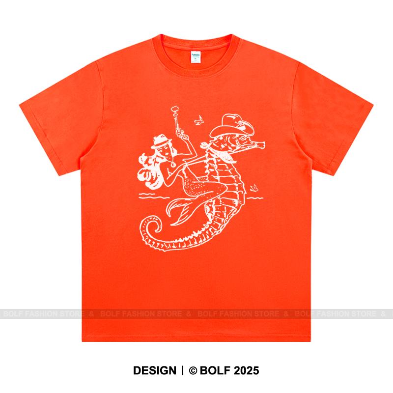 Printed 100% Cotton Women's Oversized T-Shirt Loose Fit Graphic Tees Tops for Daily Wear