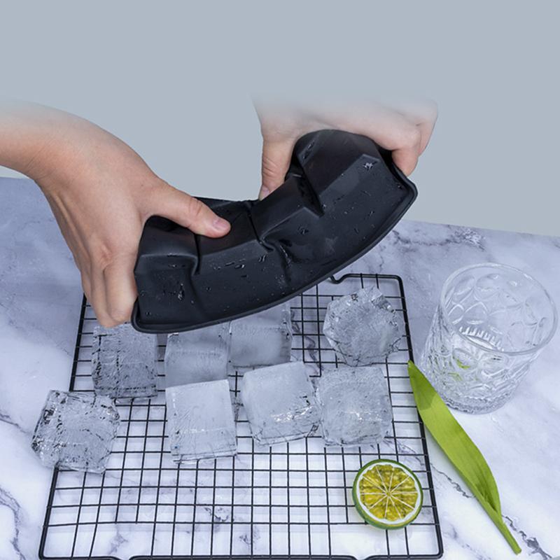 4/6/8 Grid Ice Cube Maker Household Large Ice Mold Bar Ice Making Mold Ice Ball Mold Ice Cube Mold Ice Tray Silicone With Lid