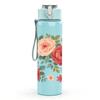 1PC Red Rose Floral Bouquet Art 750ml Color Plastic Sports Water Bottle Leakproof Flip Straw Lid Suitable for Sports Office Home Use