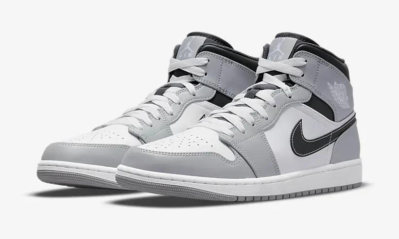 554724-078 Nike Air Jordan 1 Mid Grey White Anthracite (Men's)