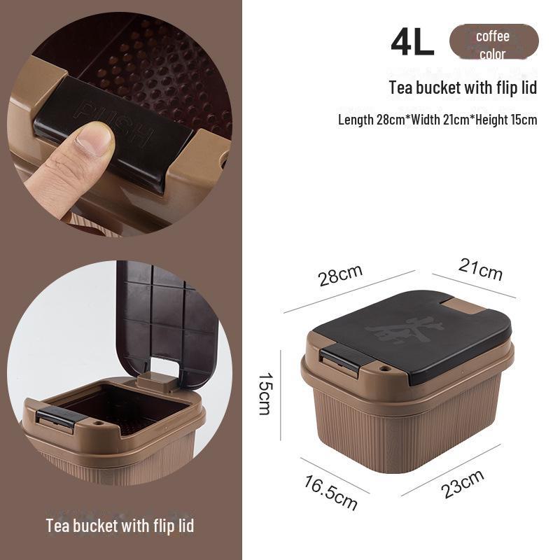 Kung Fu Tea Set Accessory: Tea Dregs Drainage Bucket and Tea Tray Waste Container for Tea Ceremony