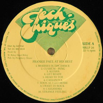 LP Record FRANKIE PAUL - At His Best WRLP26 Techniques UK Reggae, Ska & Dub Used