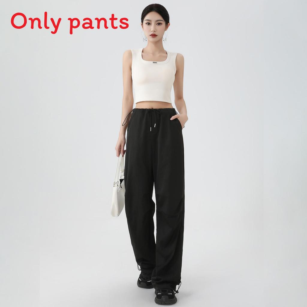 Tide Cool Cargo Pants For Women High Waist Loose Fit With Drawstring For Streetwear Style