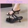 Elegant Women's Summer White Slide Sandals With Delicate Bow And Stylish High Heels