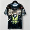 Funny 3D Western Cowboy Cat Print Men's T-shirt Fashion Cool Party Daily T Shirt Outdoor Casual Short Sleeve Top Summer Clothing