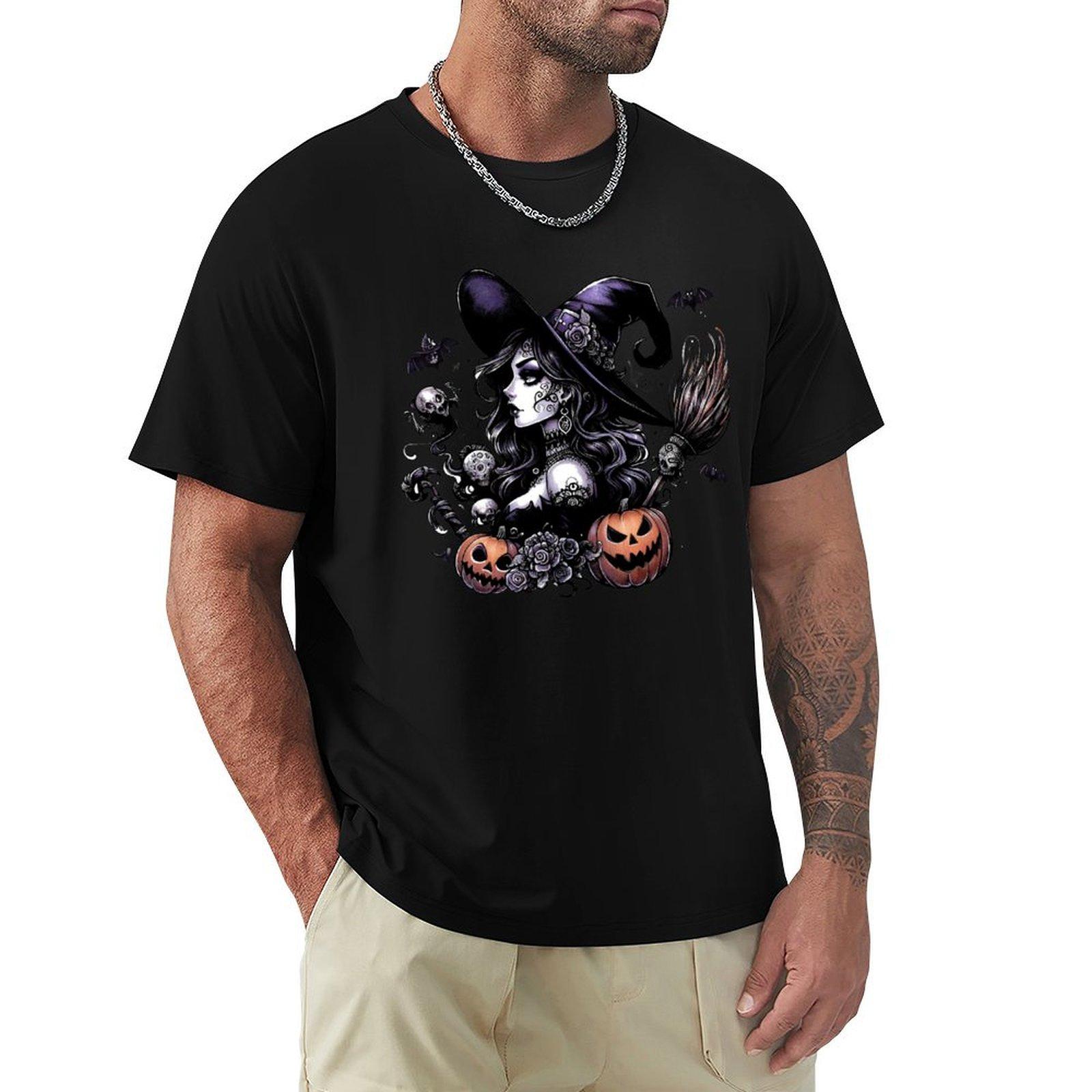 

Gothic Halloween Witch TShirt custom shirt blacks mens t shirts pack 4XL