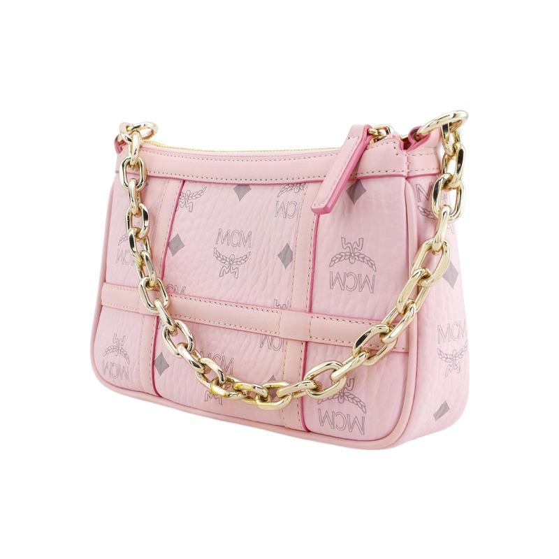 MCM Delmy Visetos Shoulder Tote Bag Pink MWSBAER01QH001