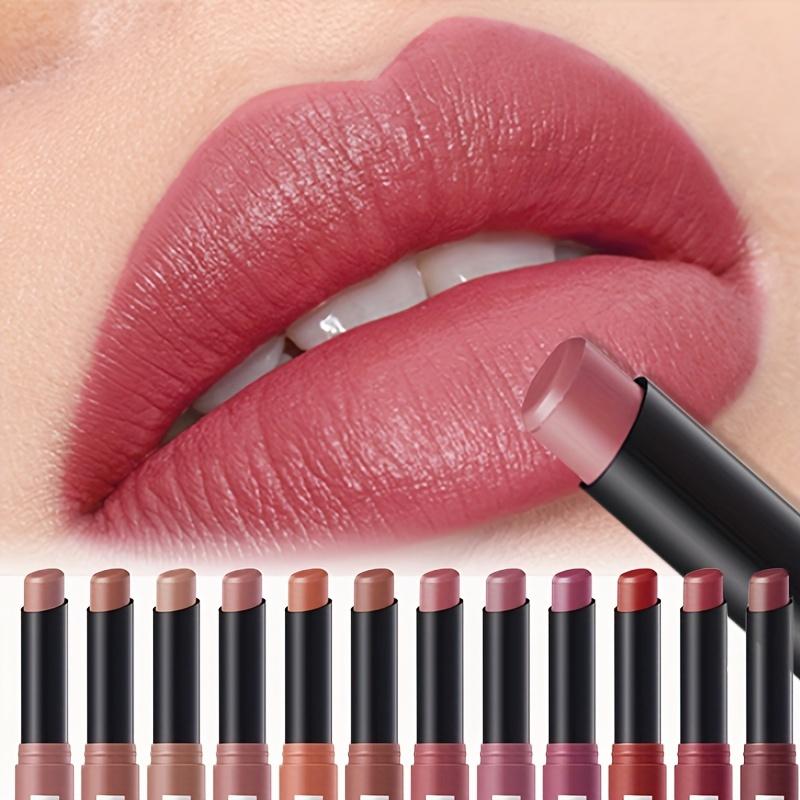 Hydrating Matte Lipstick 12 Colors Moisturizing Lip Gloss Highly Pigmented Long Lasting Lip Glaze for Daily Makeup