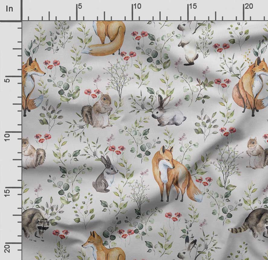 Soimoi Animals Print,  Cotton Cambric, Quilting Fabric Sold by The Yard 42 Inch Wide, Medium Weight Cotton Fabric, Sewing  Supplies,