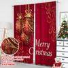 2pcs 2D flat printing Christmas Hot Party Curtains Christmas card red trinket print Digital Printed Polyester Drapes Party