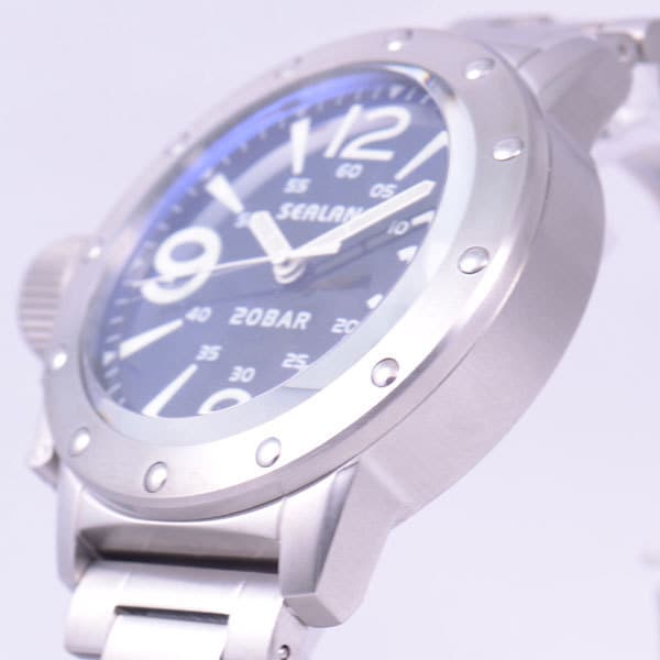 SEALANE Men's SE32-MBL (20atm Waterproof Watch Sun Flame) Round Watch Silver Stainless Analog