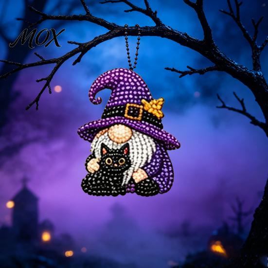 Holiday Atmosphere Maker 31 Days Gnomes Halloween Rhinestone Painting Advent Calendar, DIY Faux Diamond Art Gift for Teachers Elders Craft Kit,