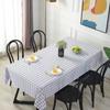 Handun Disposable Extra Thick Black & White Plaid Plastic Tablecloth