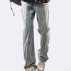 Straight jeans men's spring new American deconstruction design washed loose slim-fitting casual trousers