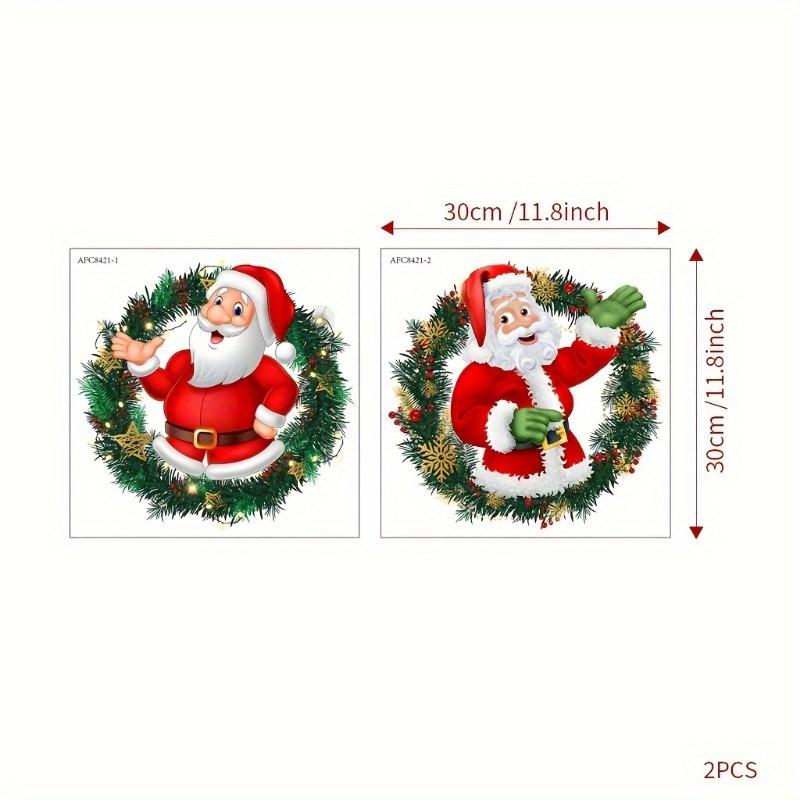 

2pcs Santa Claus Christmas Window Stickers, Removable Window Clings for Farm, Yard, Bedroom, Living Room, Shopping Decoration