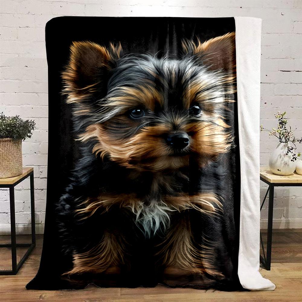 Yorkshire Terrier Puppy Blanket bedroom Blanket for Livingroom Couch lunch break Soft throw for Friend's festival Gift