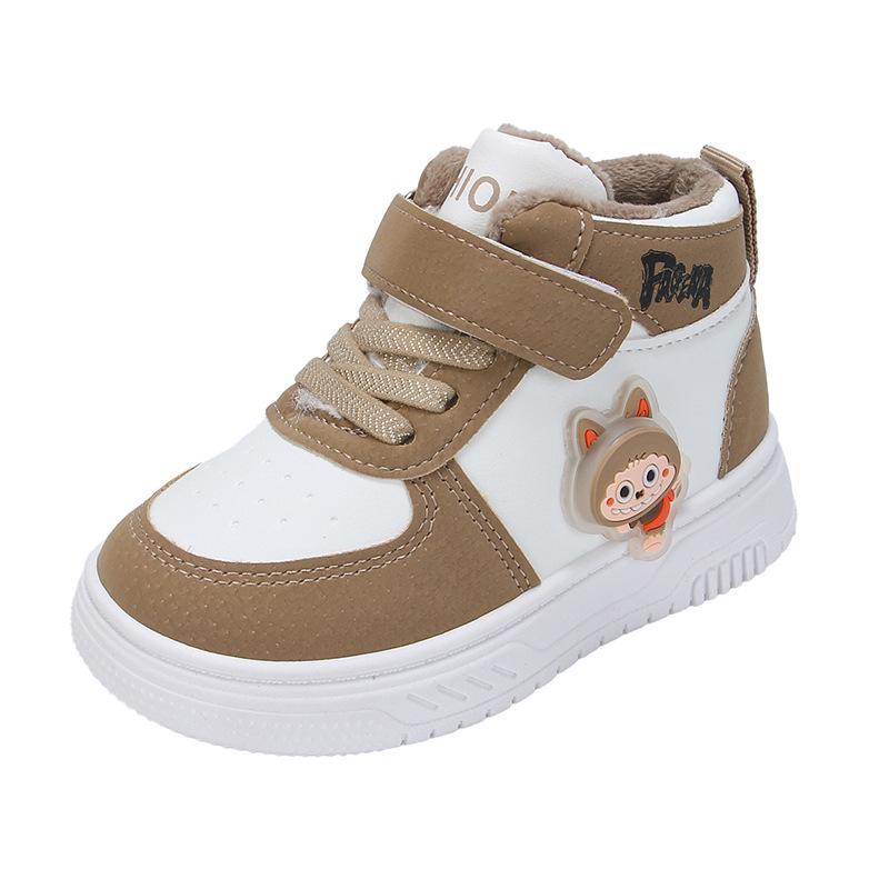 Girls' High-Top Canvas Shoes: Soft Sole, Shock-Absorbing, Anti-Slip Sports Sneakers for Toddlers & Kids - Autumn/Winter 2025 Collection.