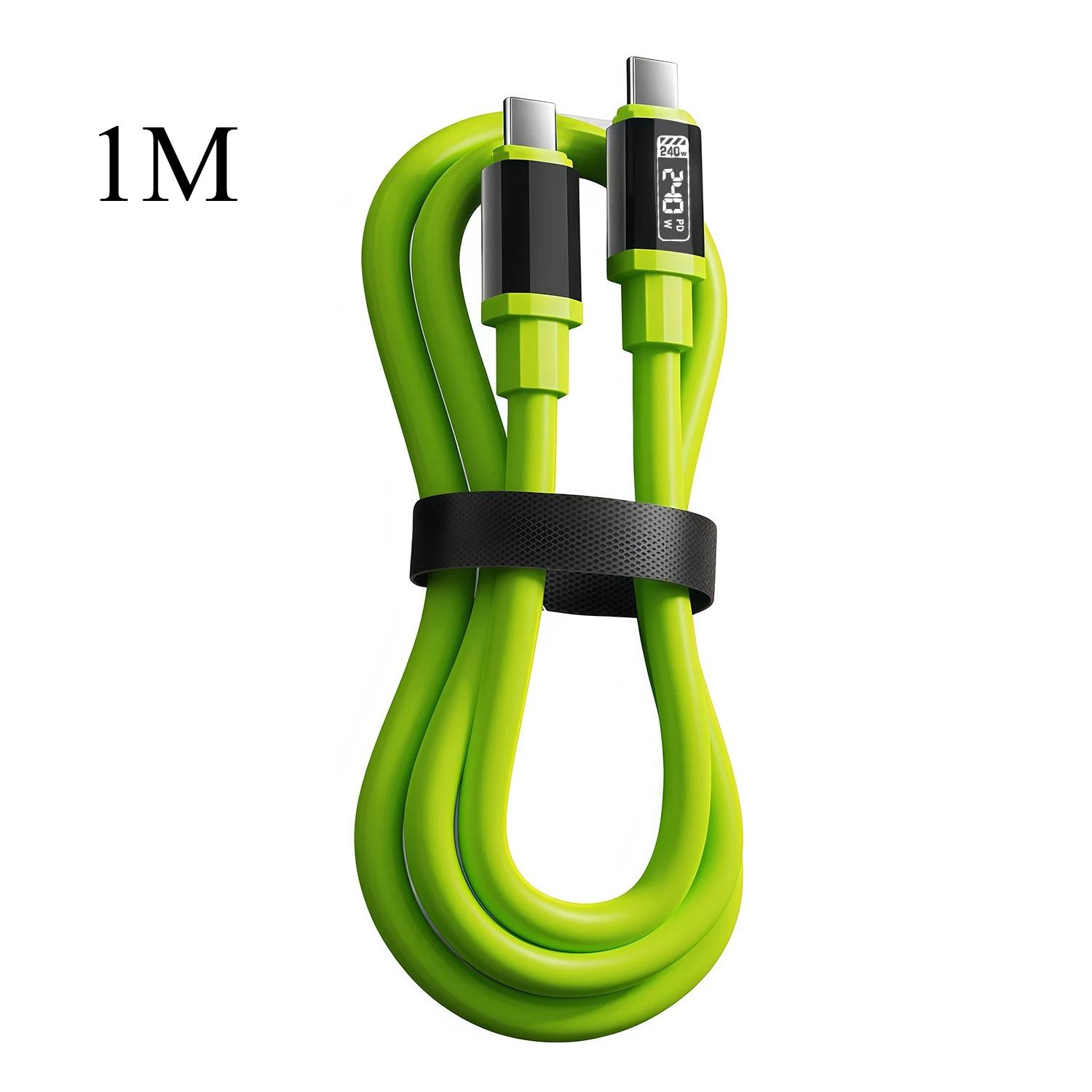 

Type C Fast Charging Charger For Samsung Huawei Xiaomi Type C USB Quick Charger Cable Date Sync Nylon Braided Wire Charger Cable 1M зелений