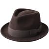 Reck Hatter Men's Australian Wool Felt Hat, Wide Brim, Brown, Size M, RH-104, Autumn/Winter