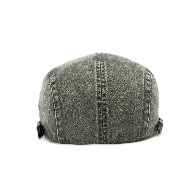 Men Beret British Vintage Denim Plaid Forward Hat Paintsman Hat Peaked Cap