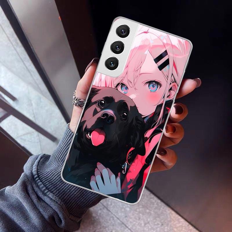 

Cute Anime Ins Girls Animal Cat Phone Case For Samsung Galaxy S26 S25 Edge S24 S23 Ultra S22 Plus S21 S20 FE Soft TPU Back Cover Samsung S22 Plus