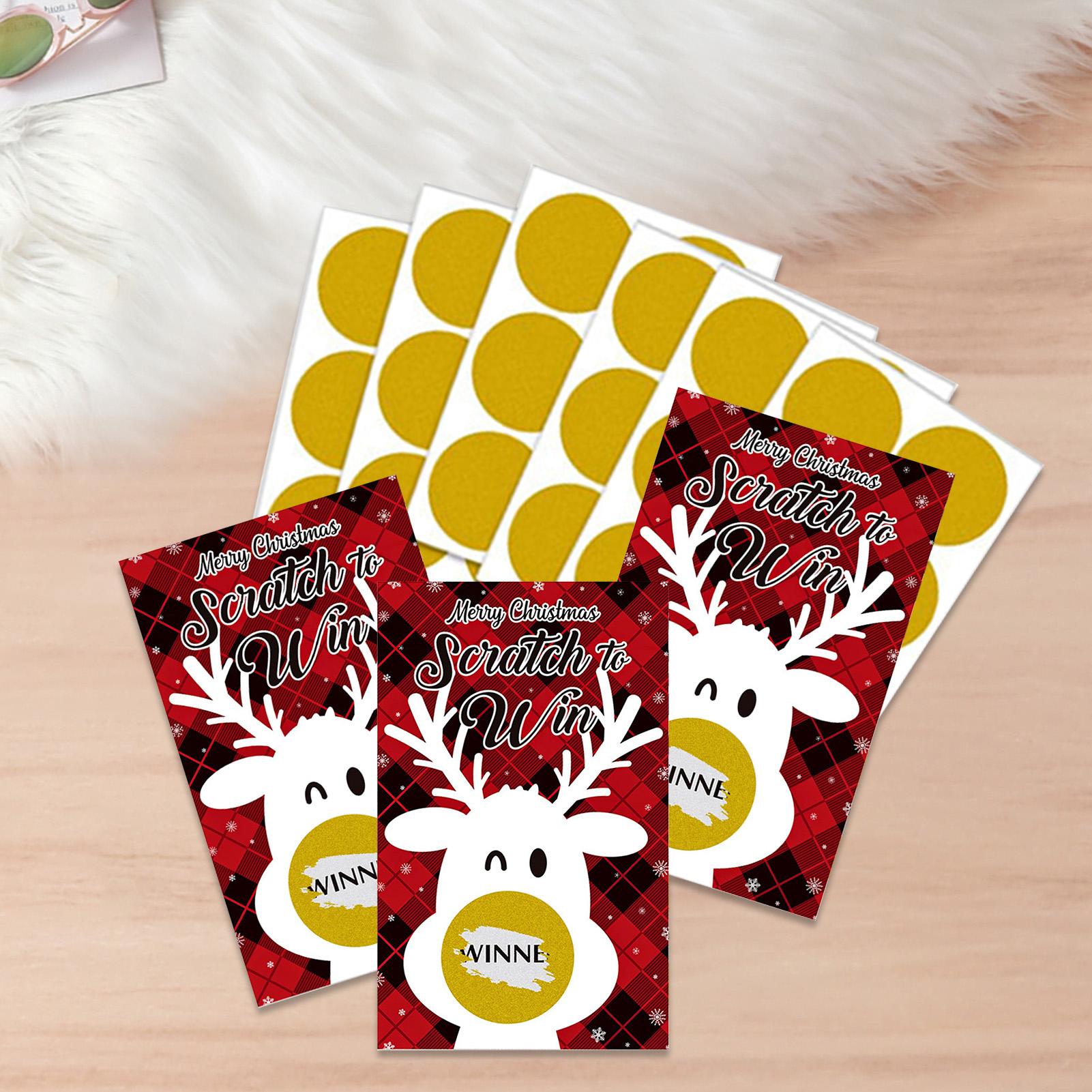 Merry Christmas Scratch Game Card 36pcs Holiday Happy Scratch Card Reindeer Lottery Card For Christmas decorations China Mainland