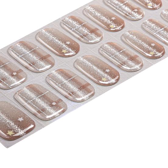 Tiras de Esmalte com Glitter com Lixa Fácil de Aplicar Remover Autoadesivas Unha Inteira Feminina Adesivo para Unhas Manicure Caseira Decoração DIY Nail Art Wrap