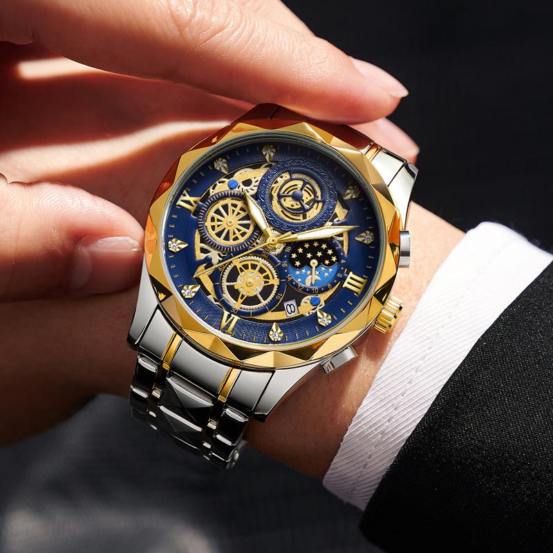 Luxury Pengagar Man Wristwatch Chronograph Waterproof Luminous Men Watch Stainless Steel High Quality Sport Men'S Quartz Watches