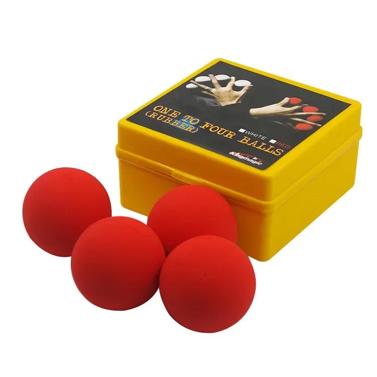 

Best One Ball To Four White Red Soft Rubber Multiplying Ball Stage Magic Tricks Magician Props Magic Toys Professional Magician червоний