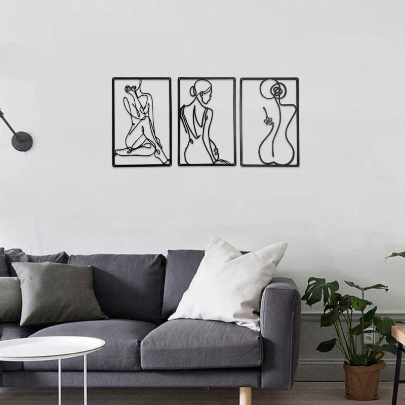 Abstract Women Portrait Metal Wall Art, Durable Wall Decor 3D Artwork Home Ornament Housewarmings Gift for Study Room