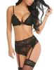 New Multi-color Lace Garter Belt Lingerie Set for Women