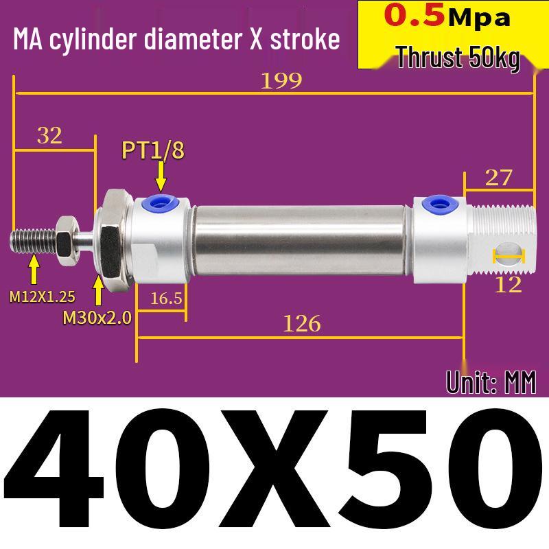 Corrosion Resistant Stainless Steel Pneumatic Cylinder 16-40mm/50-150mm