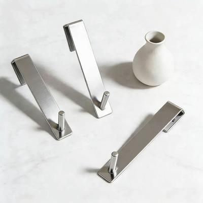 1/2Pcs Traceless Hook Frameless Glass Doors Up To 3/8 Inch Thick Shower Hook Stainless Steel Bathroom Towel Hook Bathrobe Hanger