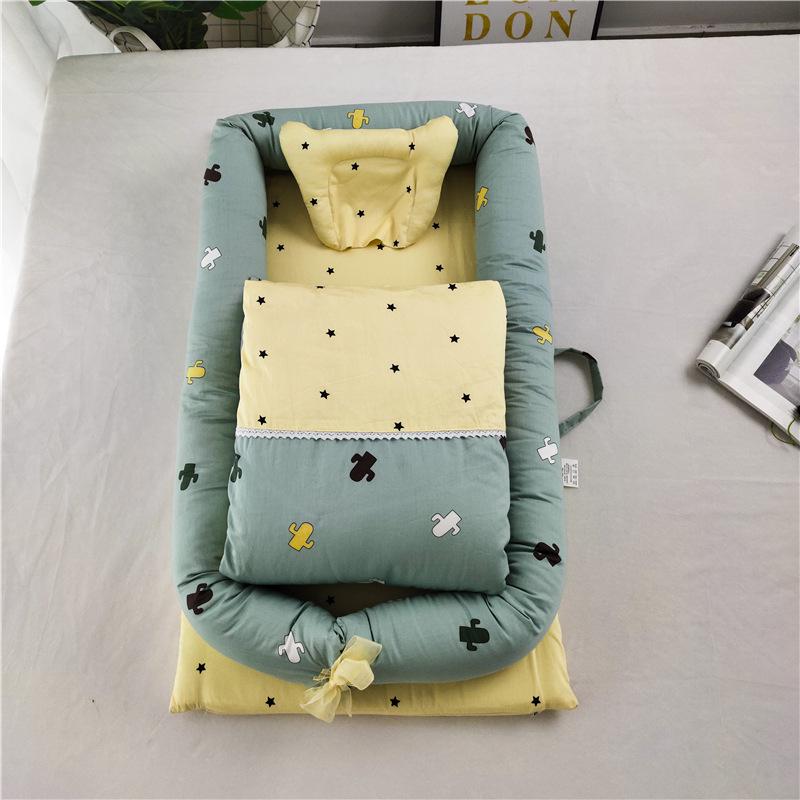 100% Cotton Satin Baby Crib: Foldable Newborn Sleeping Bed, Multifunctional Bionic Bed
