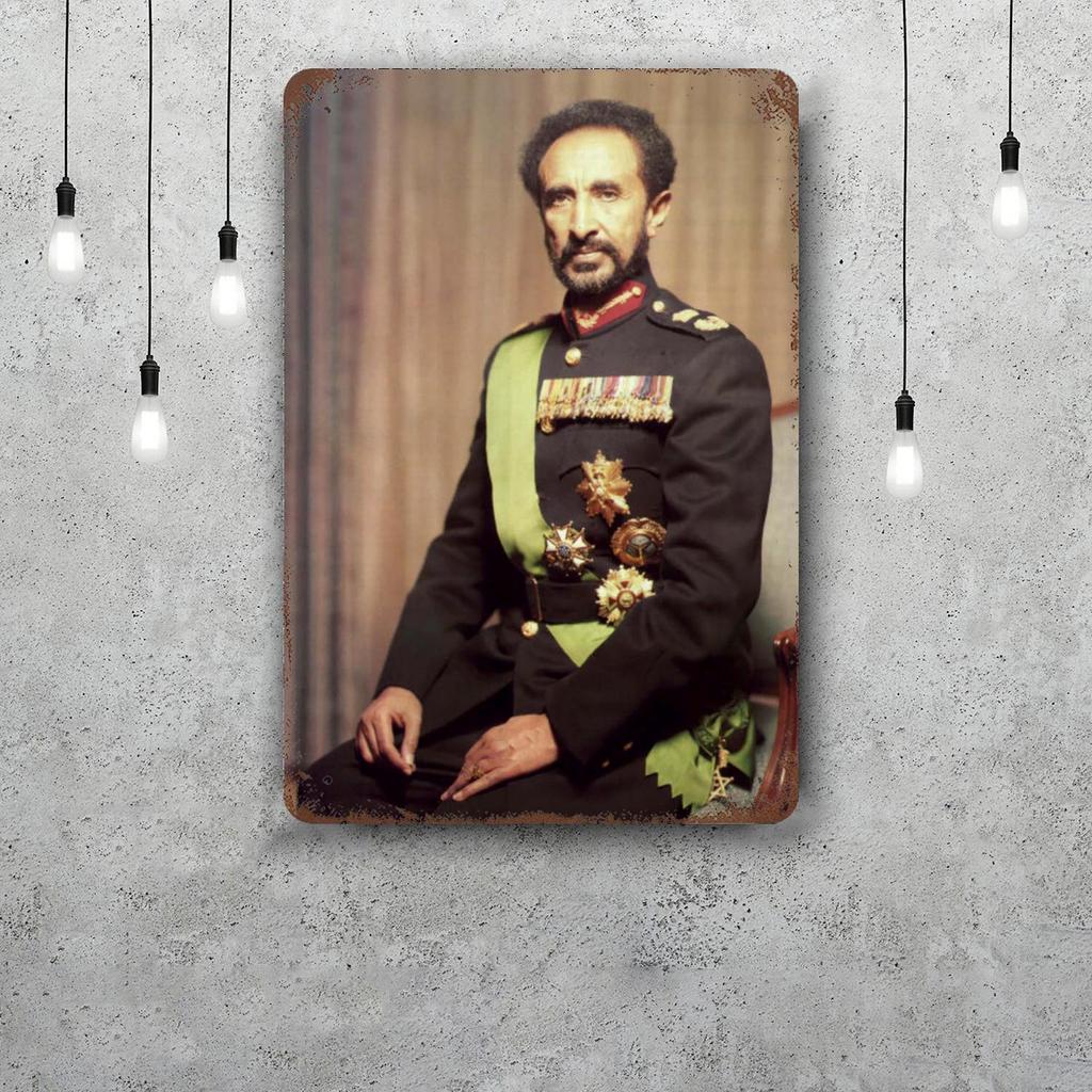 Haile Selassie Classic Poster Rusty Metal Plaque Retro Decorative Plate Bar Man Cave Garage Club Metal Sign Wall Decoration