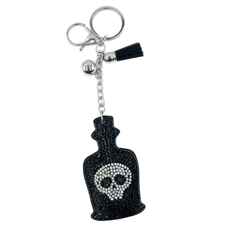 Skull Rhinestone Tassel Keyring Charm
