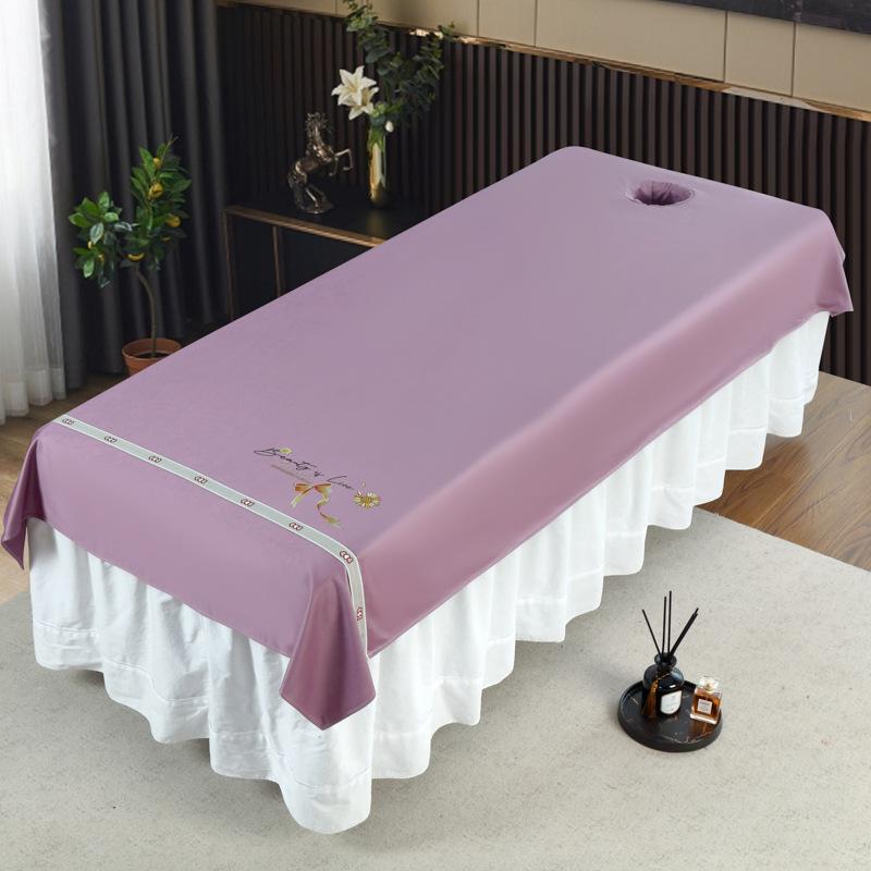 Thickened Cotton Linen Massage Bed Sheet - Solid Color