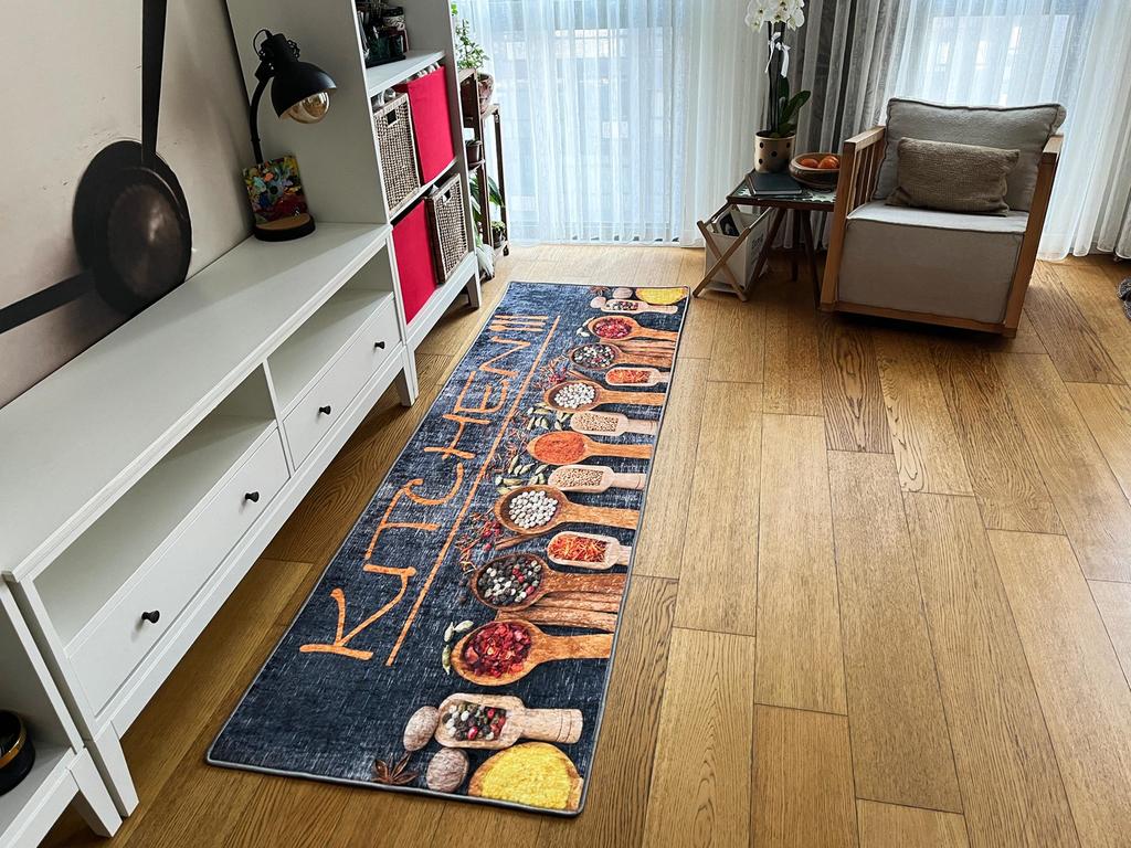 EPeddler Home Decorative Spice Pattern Digital Printing Washable Non-Slip Dot Base New Generation Kitchen, Dining Room Carpet and Floor Mat