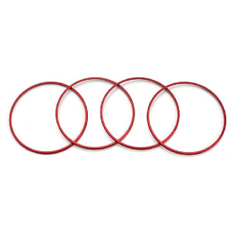 Red Aluminum Speaker Ring Cover Trims For 15-21 Mercedes W205 C, X205 GLC Class