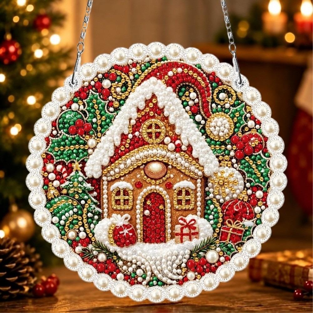 5D Christmas Diamond Painting Set DIY Craft Xmas Acrylic Pendant  Home Decoration
