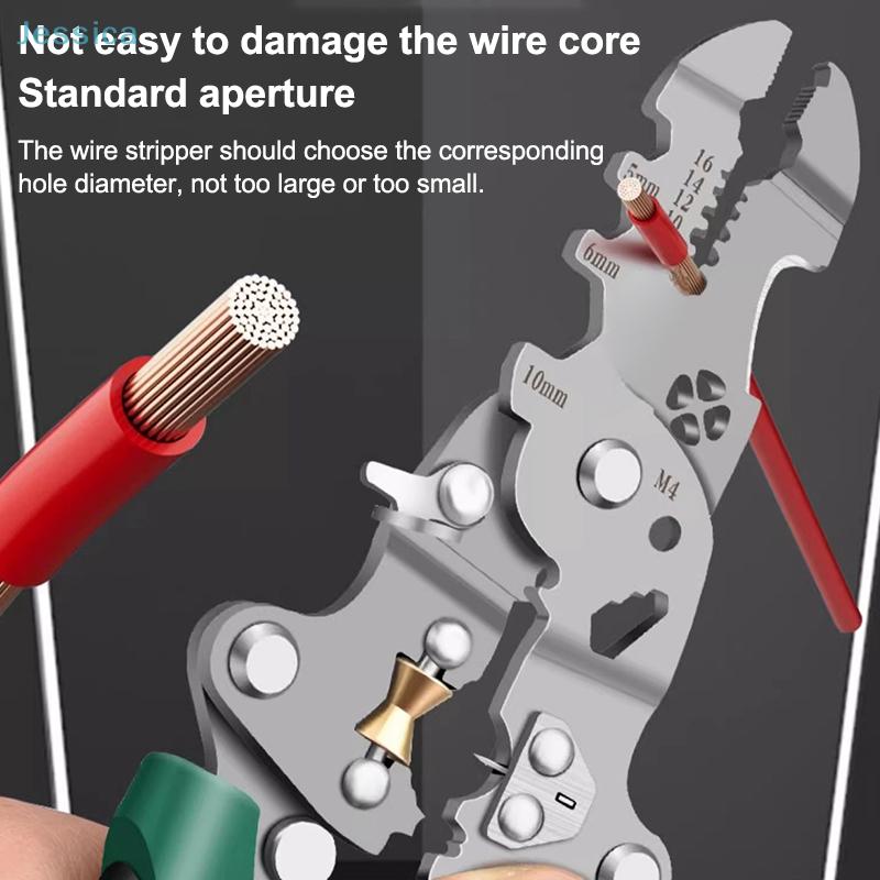 12-in-1 Foldable Wire Stripper Tool - Multi-Function Electrician Pliers For Stripping, Crimping, Cutting & Wrenching
