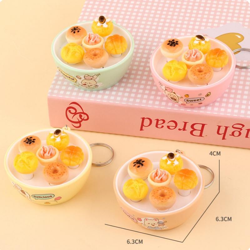 Durable Stress Relief Fidget Keychain Mini Simulation Fruit Bowl Mole Toy Waterproof for Outdoor Daily Use Relaxation