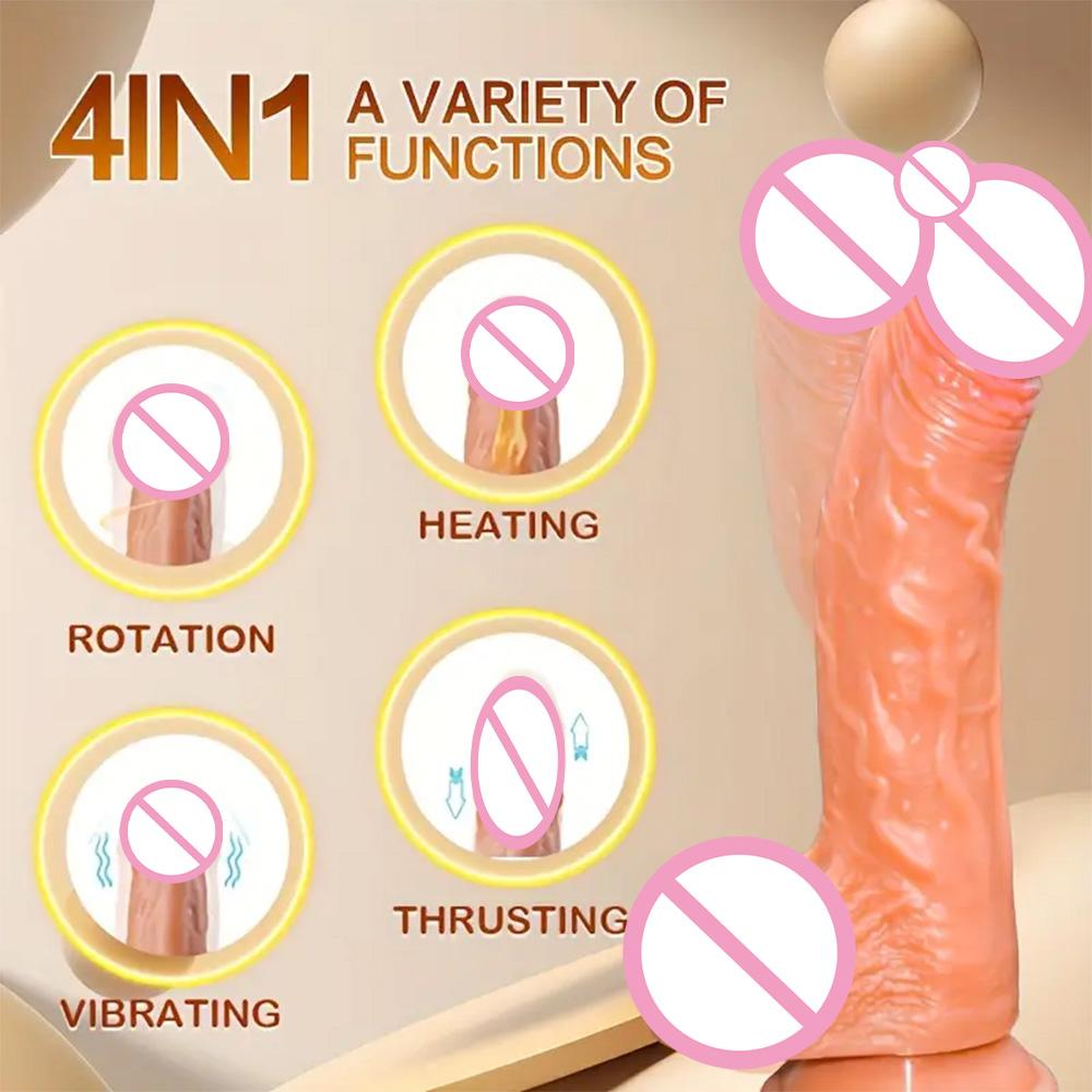 Realistic Dildo Telescopic Vibrator Penis Double Penetration Anal Vagina Masturbation Fake Dick Sex Machine Sex Toys for Women