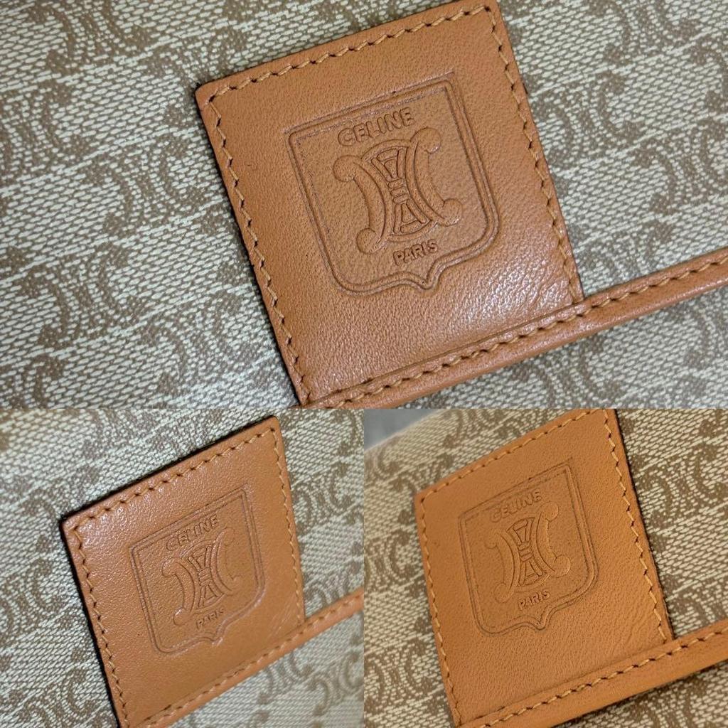 Used 【Excellent Condition】Celine Macadam PVC x Leather Bi-fold Wallet, Beige Tones cw553