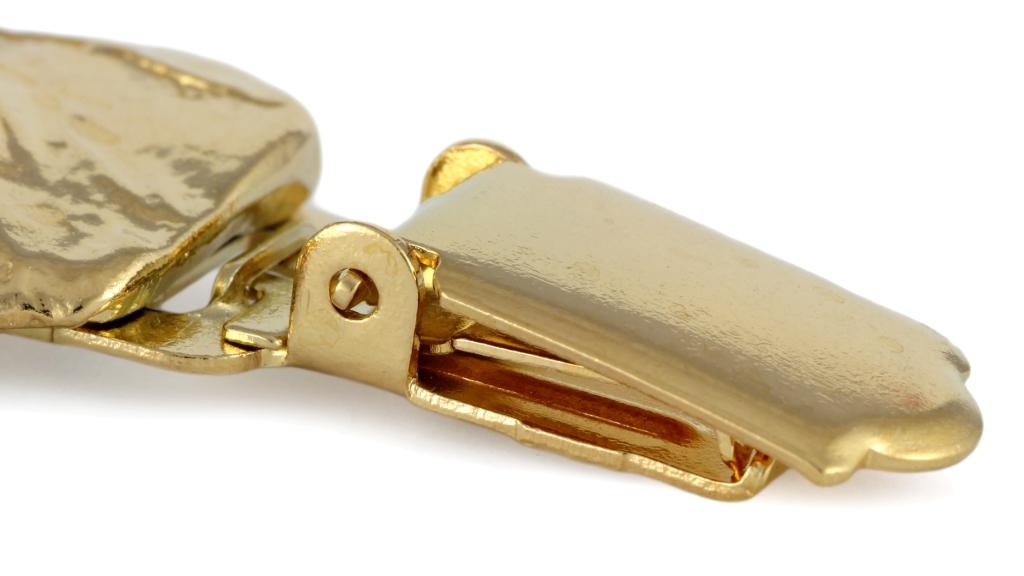 Bull Terrier, Bully – Brooch with a clip, gold-plated holder for a race number | Art-Dog