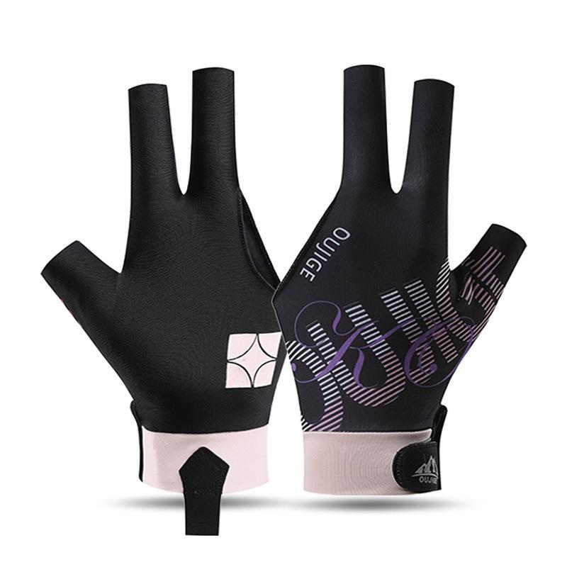 Hand Billiards Gloves Non Slip Left Hand Three Fingers Glove Portable Breathable Elastic Snooker Billiard Glove